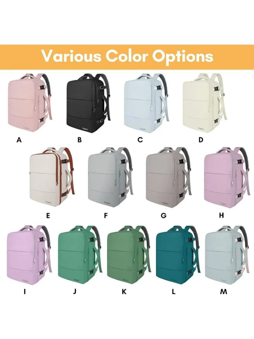 Women's Khakiwhite 15.6inch Laptop Mochila Flight Approved Daypack with Pocket